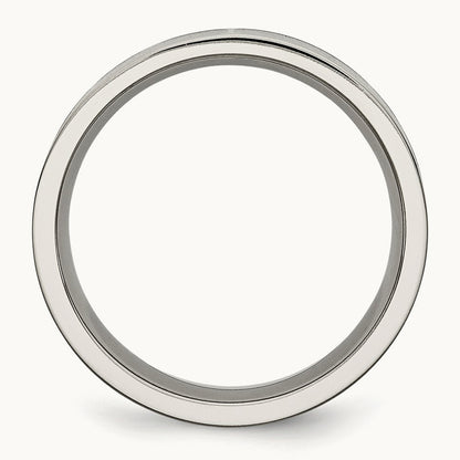 Polished Black Enamel Flat Band, 6mm, Titanium