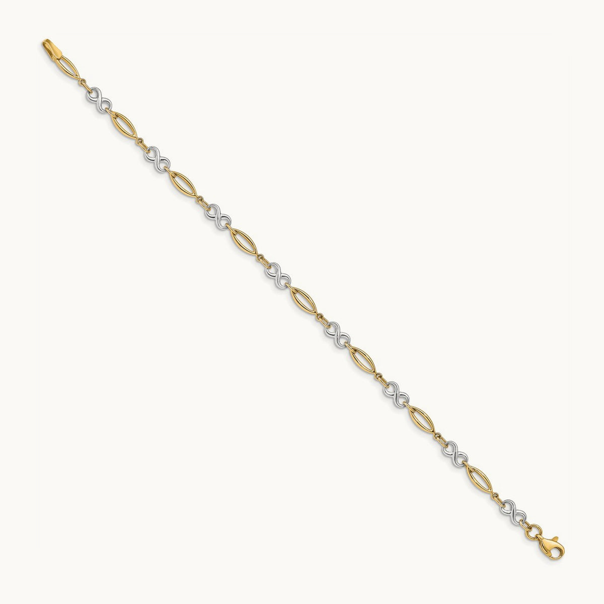 Polished Infinity Bracelet, 14K Two-tone
