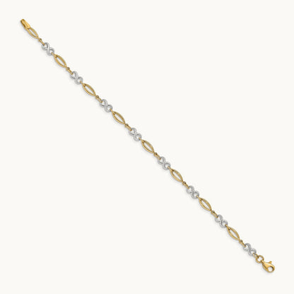 Polished Infinity Bracelet, 14K Two-tone