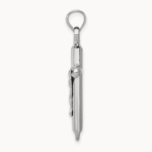 Crucifix Pendant, 14K White Gold