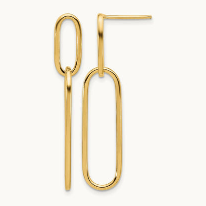 Polished Post Drop Earrings, 14K — Leslie's