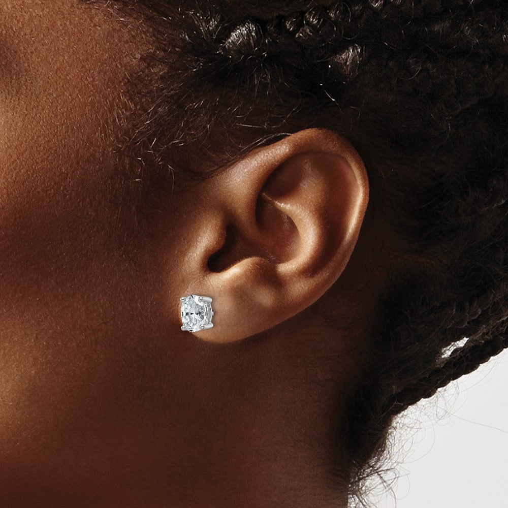 Oval Four-Prong Stud Earrings, 0.50-6.00 ct tw Lab-Grown Diamond — 1 1/2 ct, 14K White Gold