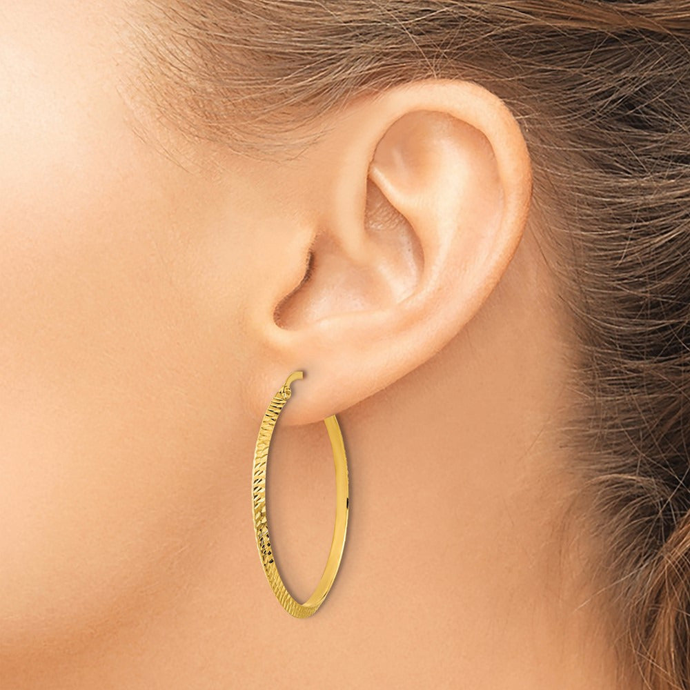 Polished Diamond-Cut Hoop Earrings — 39.25mm