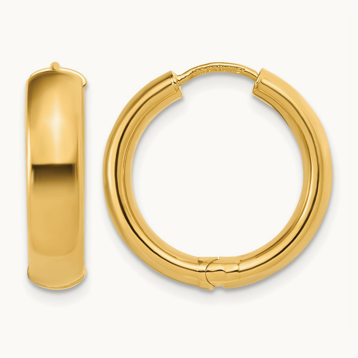 Polished Hinged Hoop Earrings, 14K — Leslie's