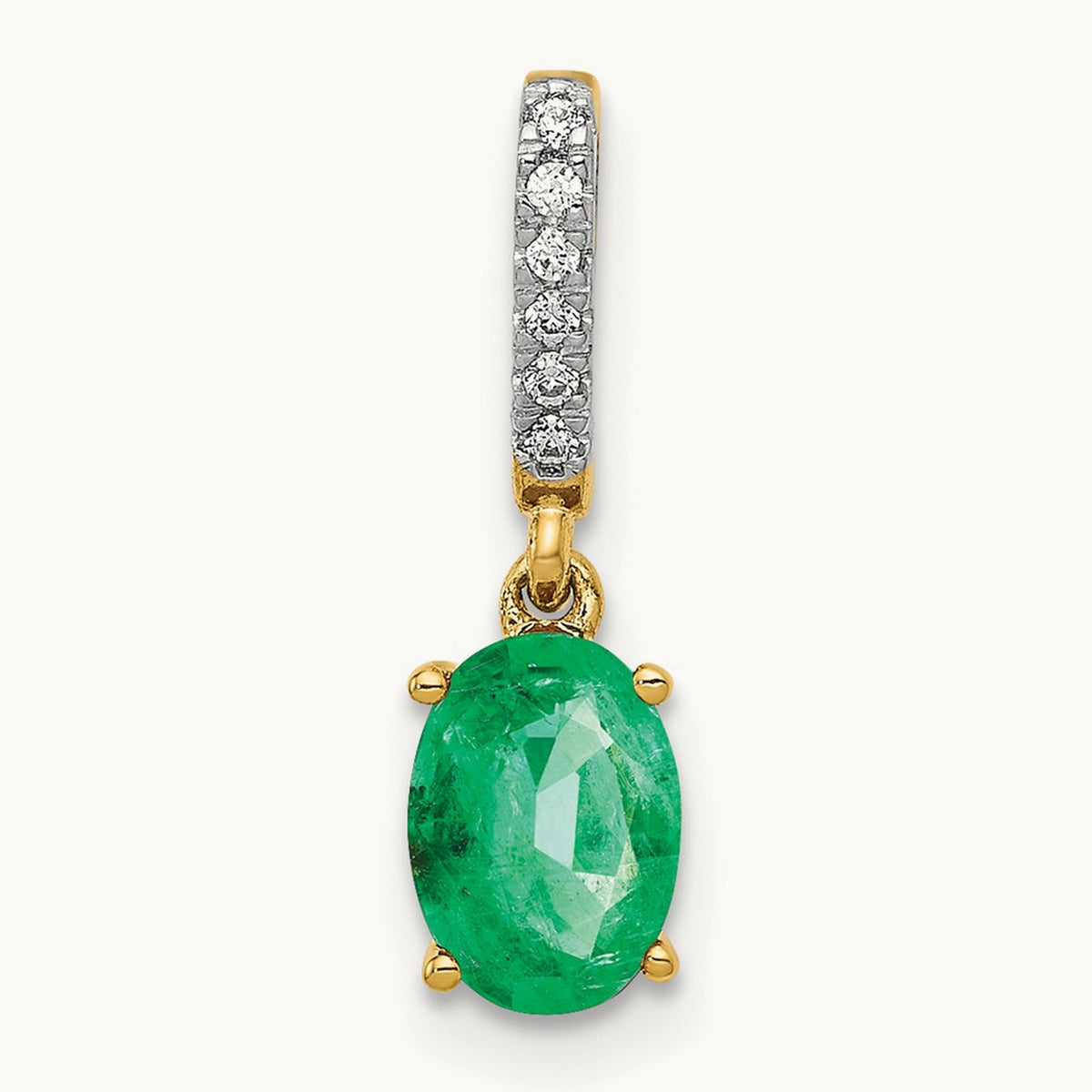 Diamond and Oval Emerald Pendant — photo set