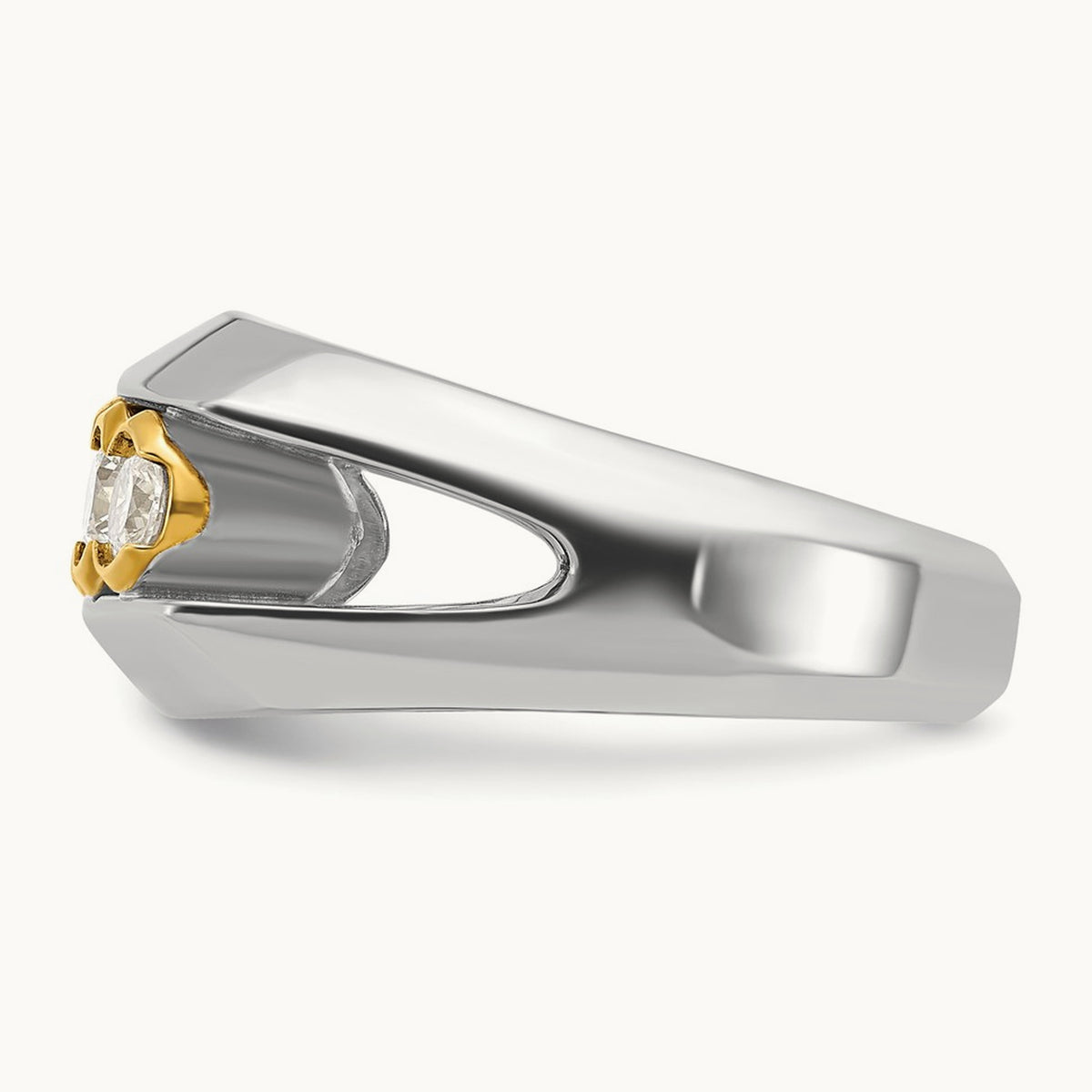 14ktt IBGoodman Men's Polished Graduated 5-Stone Diamond Ring