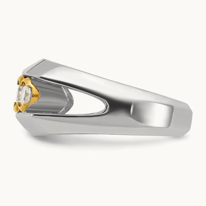 14ktt IBGoodman Men's Polished Graduated 5-Stone Diamond Ring