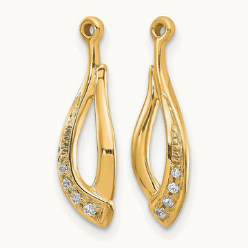Twisted Teardrop Diamond Earring Jackets, 14K