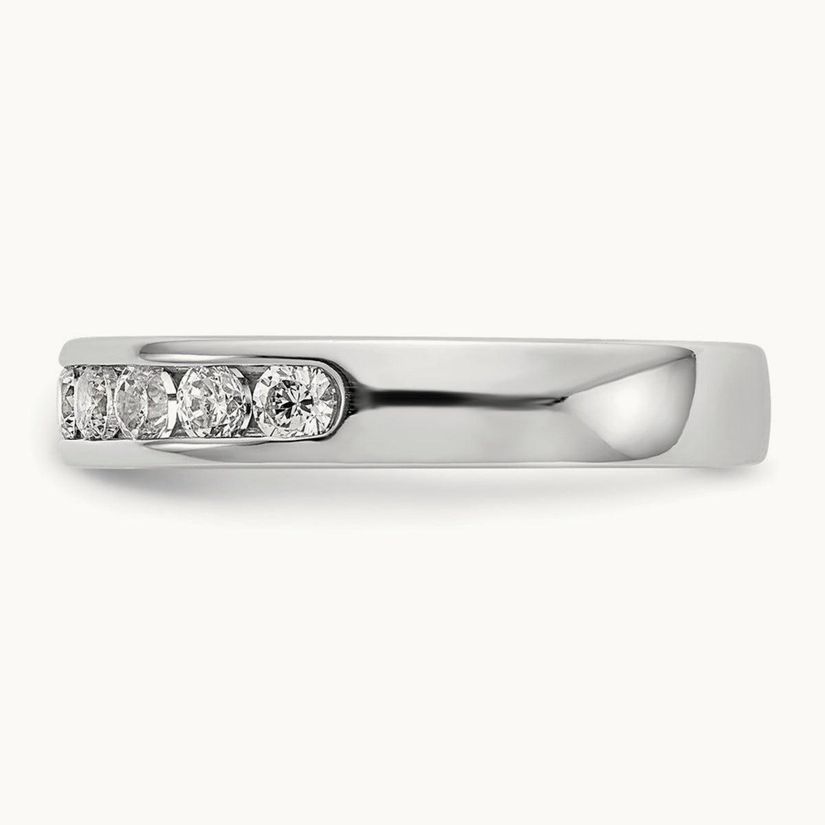 9-Stone Diamond Channel Band, 14K White Gold