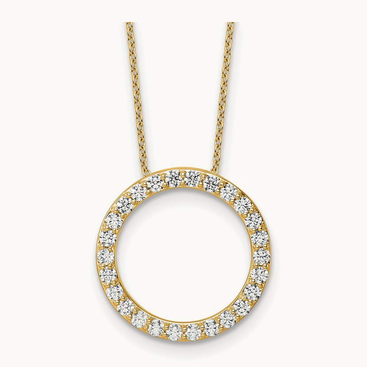 Circle Slide Necklace, 1-3 ct Lab-Grown Diamond — 14K Yellow Gold