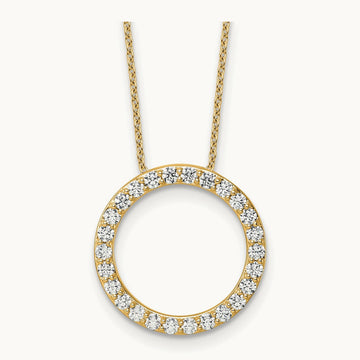 Circle Slide Necklace, 1-3 ct Lab-Grown Diamond — 14K Yellow Gold
