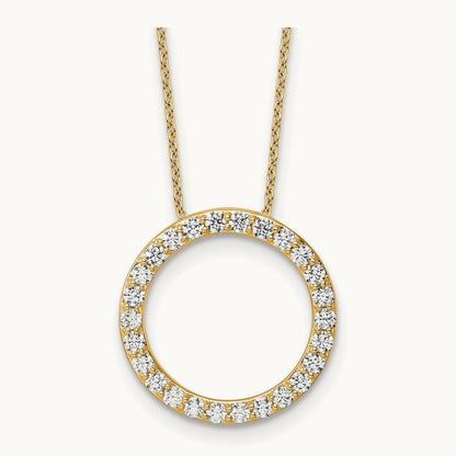 Circle Slide Necklace, 1-3 ct Lab-Grown Diamond — 14K Yellow Gold