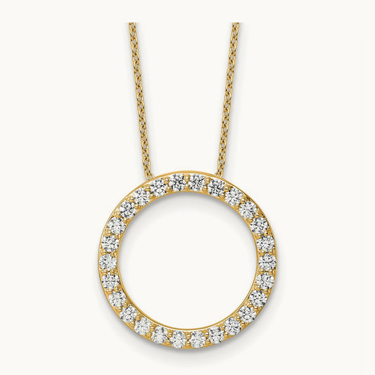 Circle Slide Necklace, 1.00-3.00 ct tw Lab-Grown Diamond — 1 ct, 14K Yellow Gold
