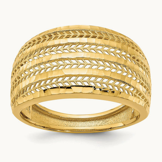Polished Fancy Ring, 14K