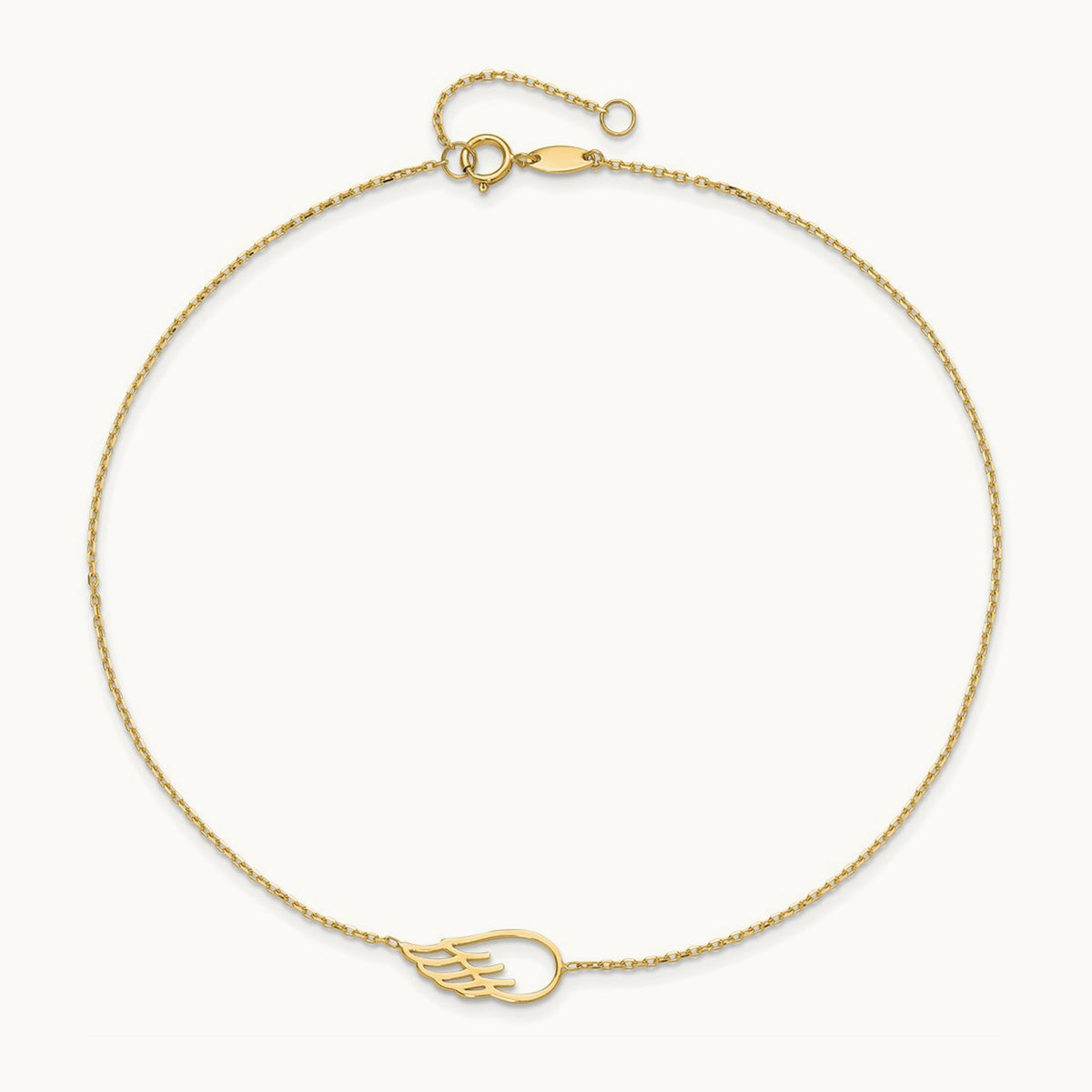 Wing 10in Plus 1in ext. Anklet, 14K