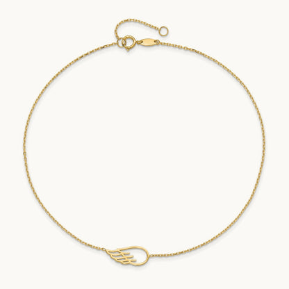 Wing 10in Plus 1in ext. Anklet, 14K