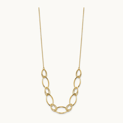 Polished D/C Oval Link Necklace, 14K
