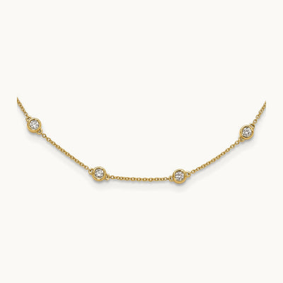 TO 18 Station Necklace, 1.00-1.25 ct tw Lab-Grown Diamond — 1 ct, 14K Yellow Gold, 16 in