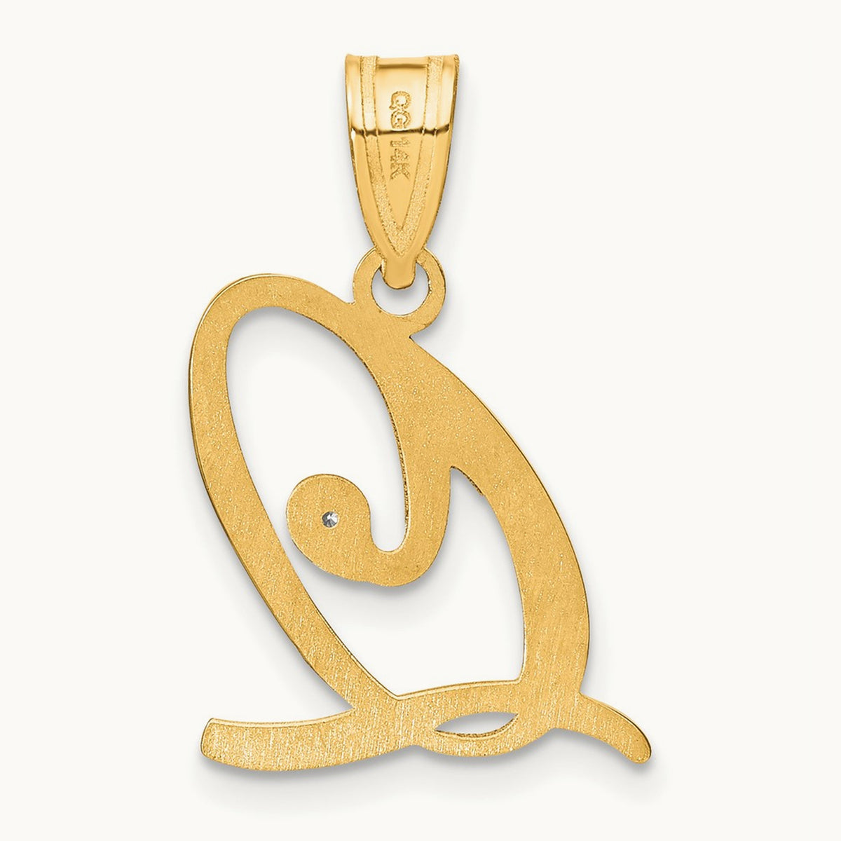 Script Initial Pendant with Diamond — Q