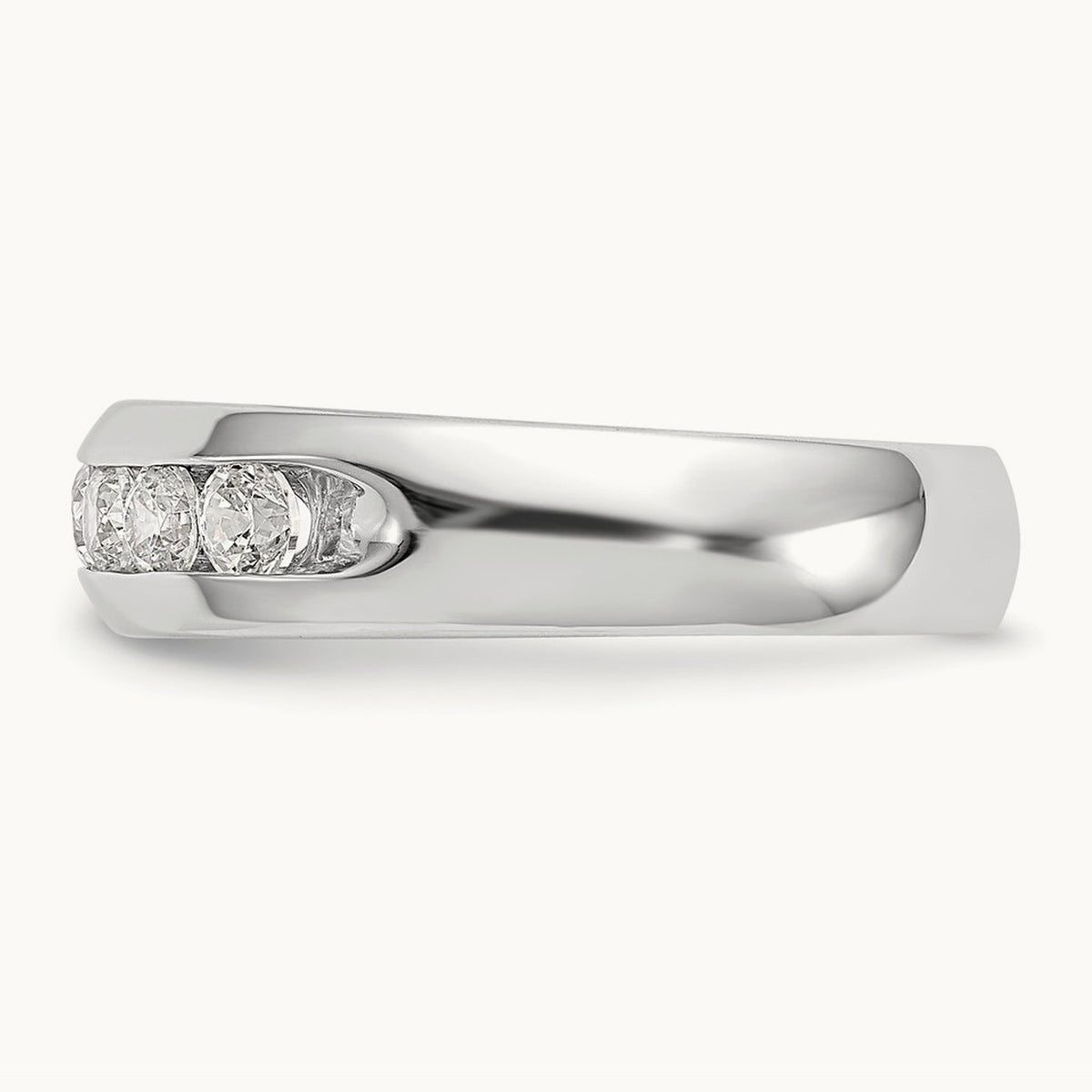 5-Stone Diamond Channel Band, 14K White Gold