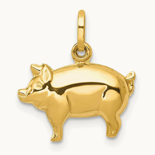 Pig Charm, 14K