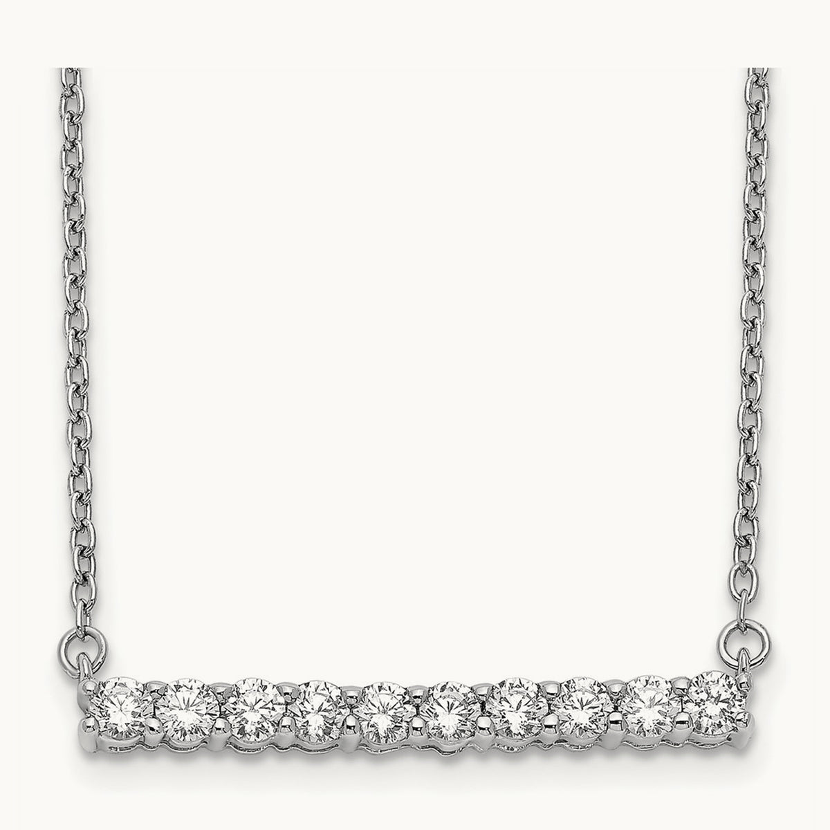 Diamond Bar 18 inch Necklace — 14K White Gold, 0.5 ct