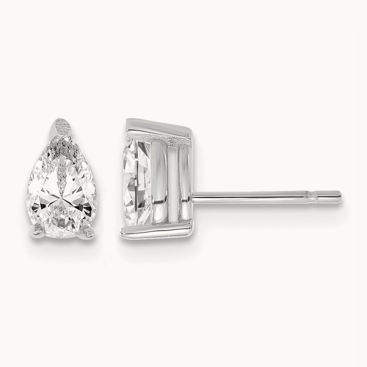 6.25x4.2mm Pear Earring Mounting — 14K White Gold