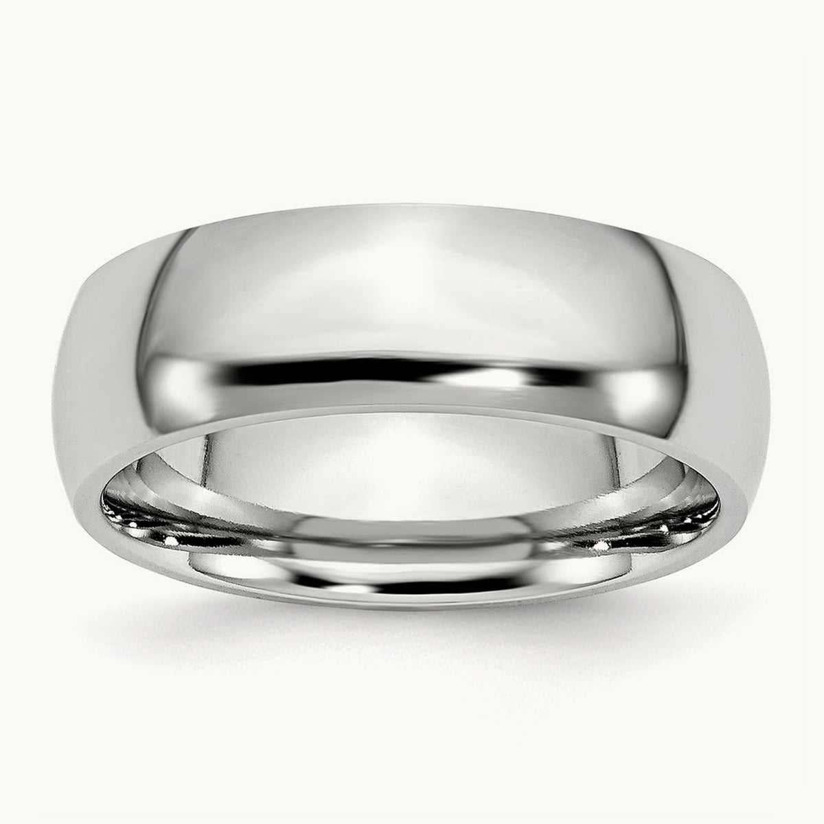 Cobalt Polished Half Round Band — 7mm