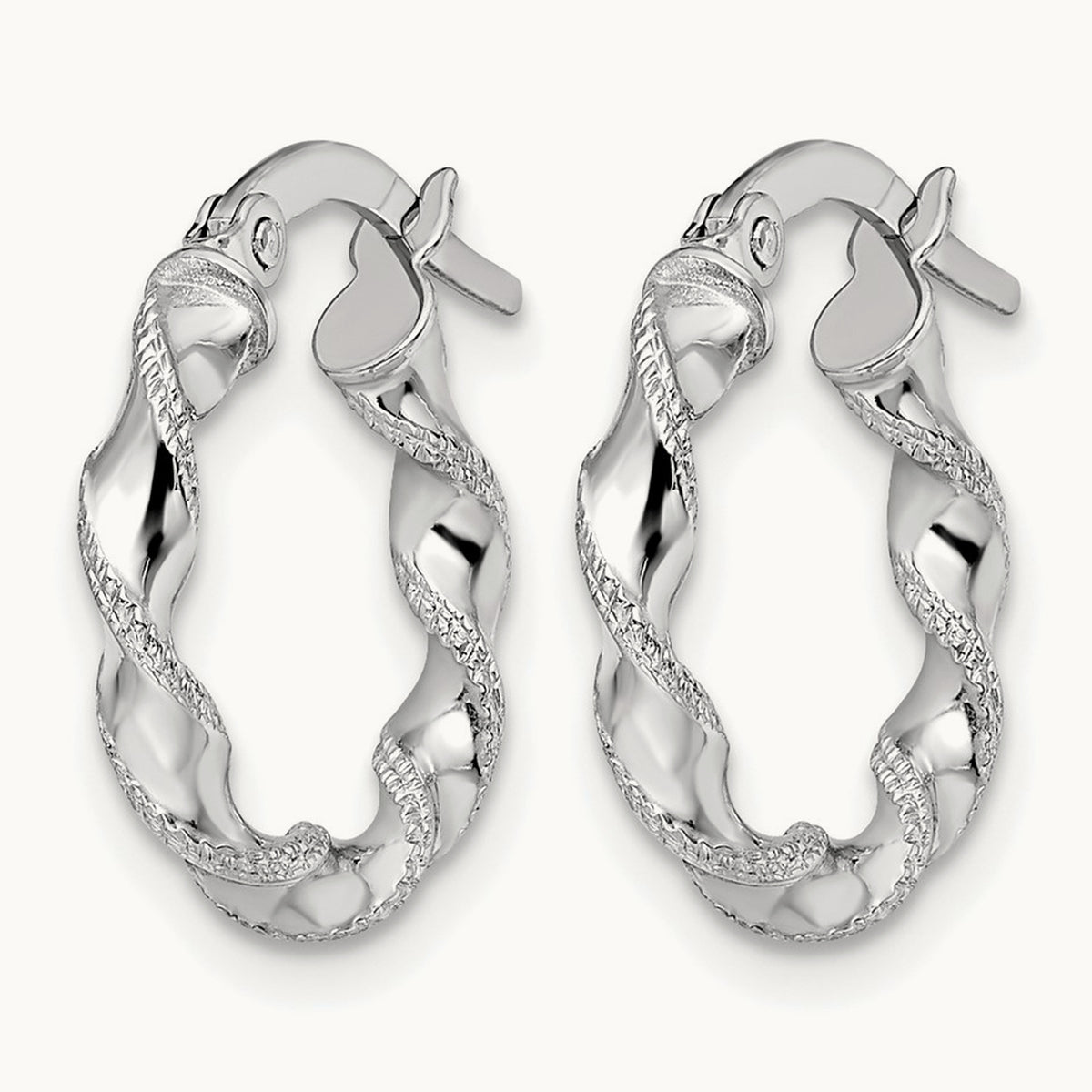 Twisted Hoop Earrings — Leslie's — 14K White Gold