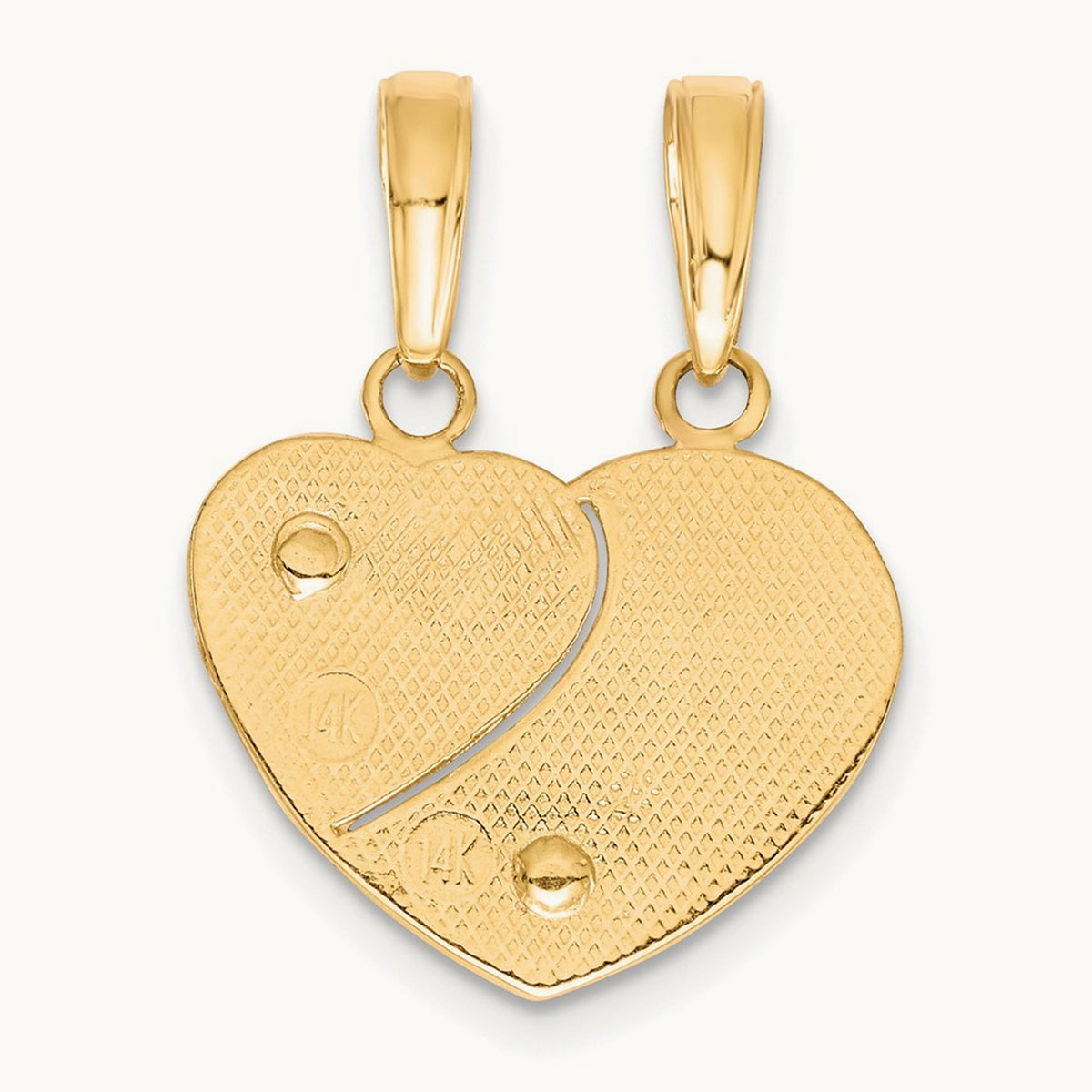 MOMMY-ME Break-apart Heart Pendant, 14K Two-tone