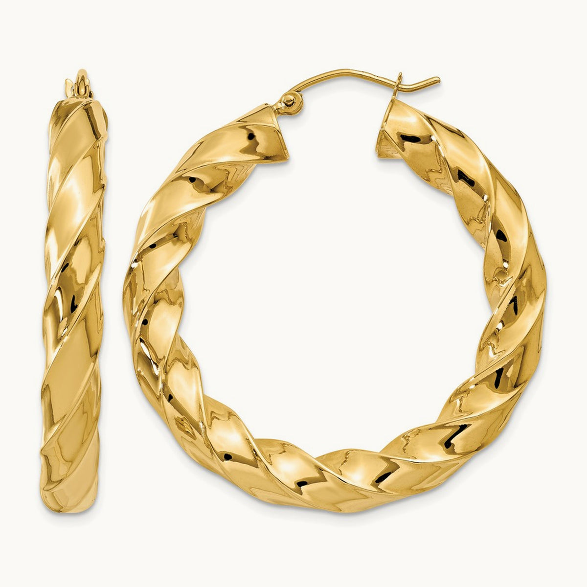 Bold Twisted Hoop Earrings — 39mm