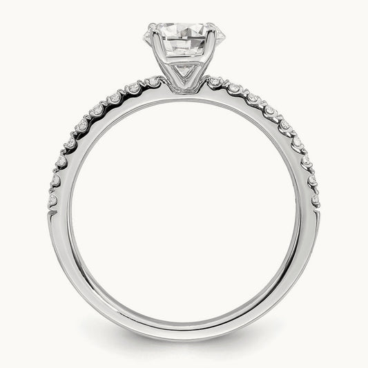 Round Engagement Ring, 0.50-1.00 ct tw Lab-Grown Diamond — 1/2 ct, 14K White Gold