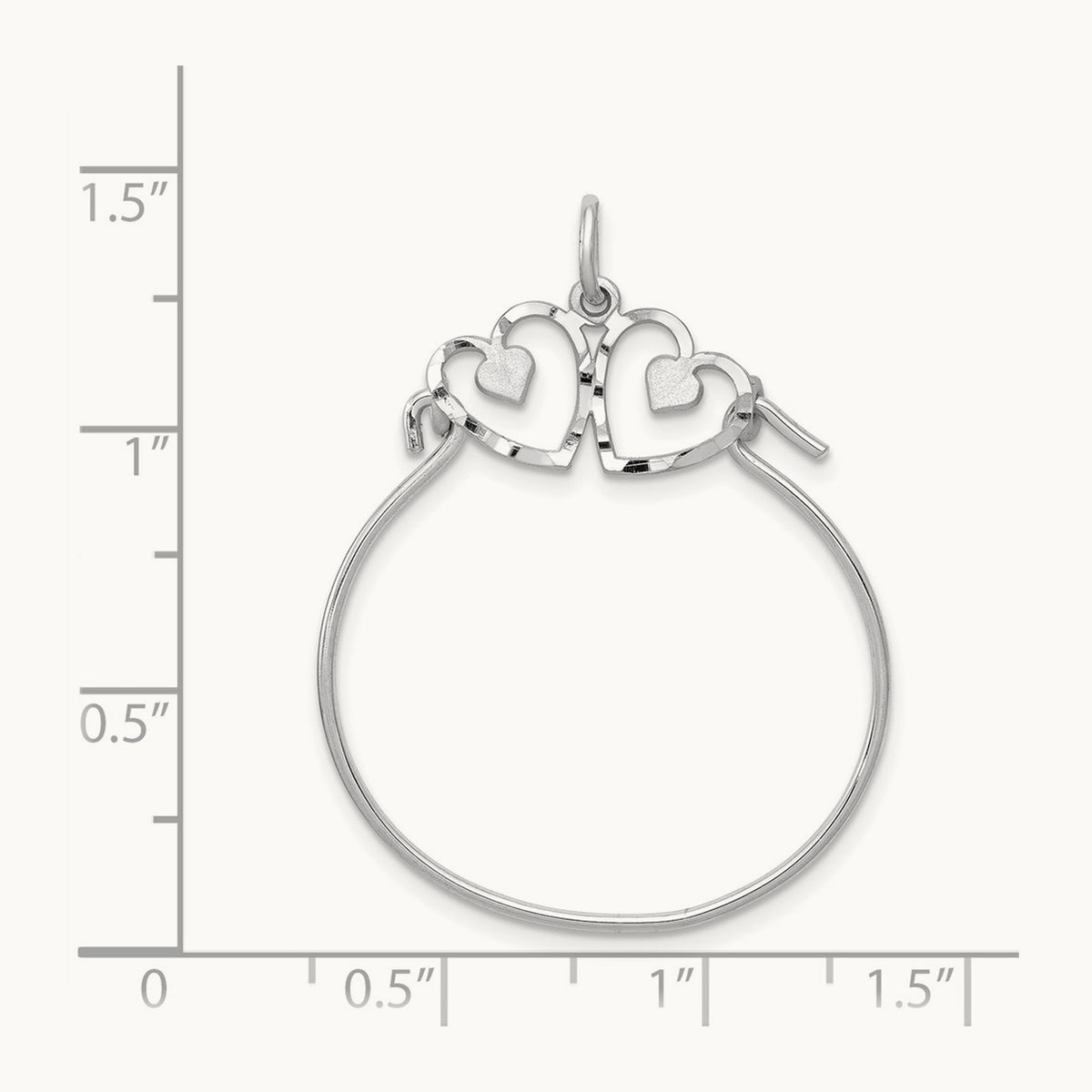 Heart Charm Holder — 14K White Gold
