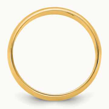 Lightweight Milgrain Half Round Band, 7mm, 10K Yellow Gold