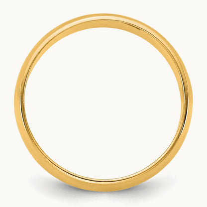 Lightweight Milgrain Half Round Band, 7mm, 10K Yellow Gold