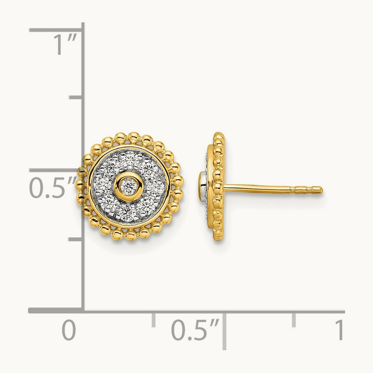 Circle Post Earrings, 0.25 ct tw Lab-Grown Diamond