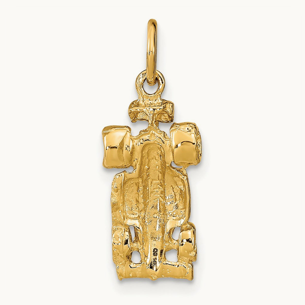 3-D Race Car Charm, 14K