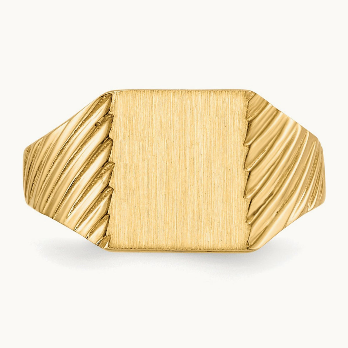 8.0x9. Closed Back Signet Ring, 5mm, 14K