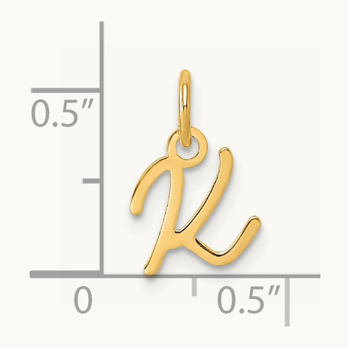 Uppercase Initial Charm — 14K Yellow Gold, K