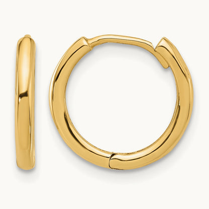 Polished Hinged Hoop Earrings — 14K Yellow Gold