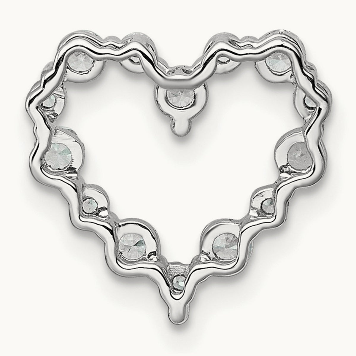 Heart Chain Slide Pendant, 0.50 ct tw Lab-Grown Diamond — 14K White Gold