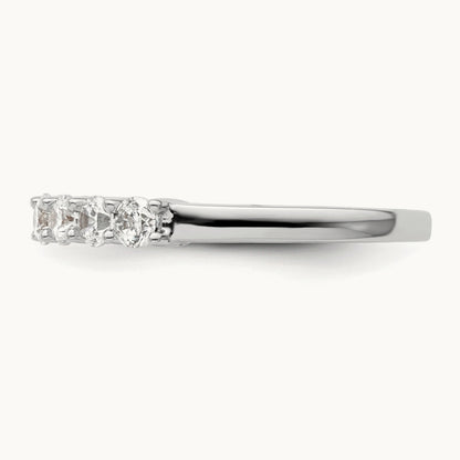 7-Stone Diamond Band, 14K White Gold