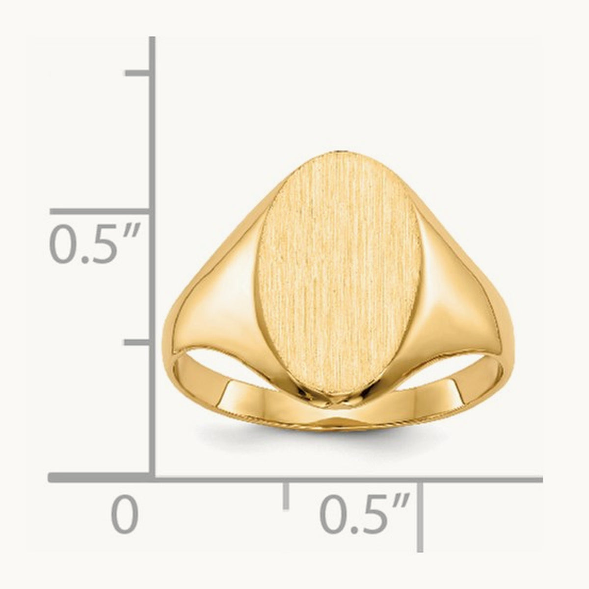 8.5x14. Closed Back Signet Ring, 0mm, 14K