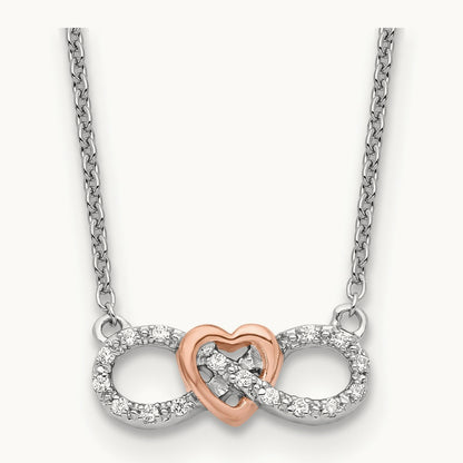 Infinity Heart Necklace, 0.05 ct tw Lab-Grown Diamond