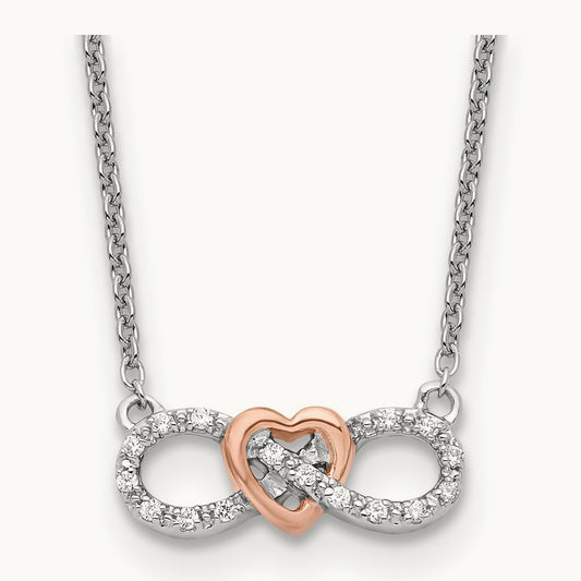 Infinity Heart Necklace, 0.05 ct tw Lab-Grown Diamond