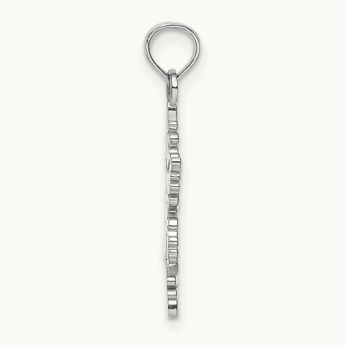 Polished Snowflake Charm — 14K White Gold