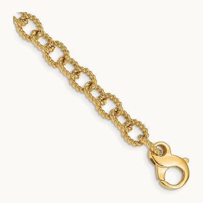 Polished Hand-polished Fancy Link Bracelet, 6.5mm, 14K