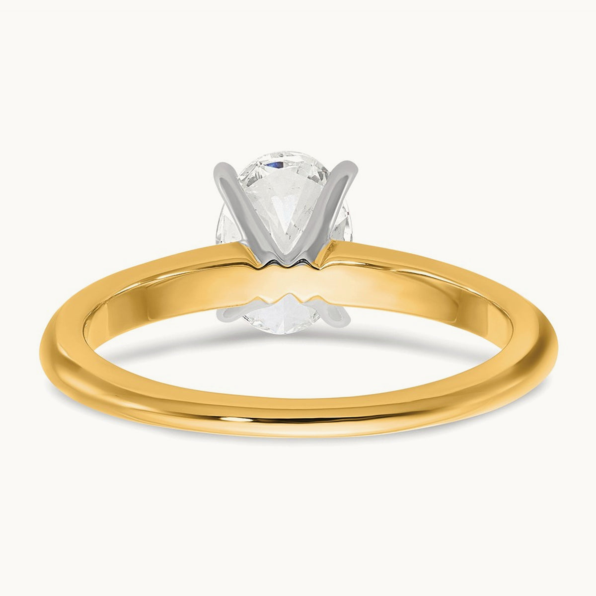 Oval Solitaire Engagement Ring, 0.50-5.00 ct tw Lab-Grown Diamond — 1 ct, 14K Two-Tone