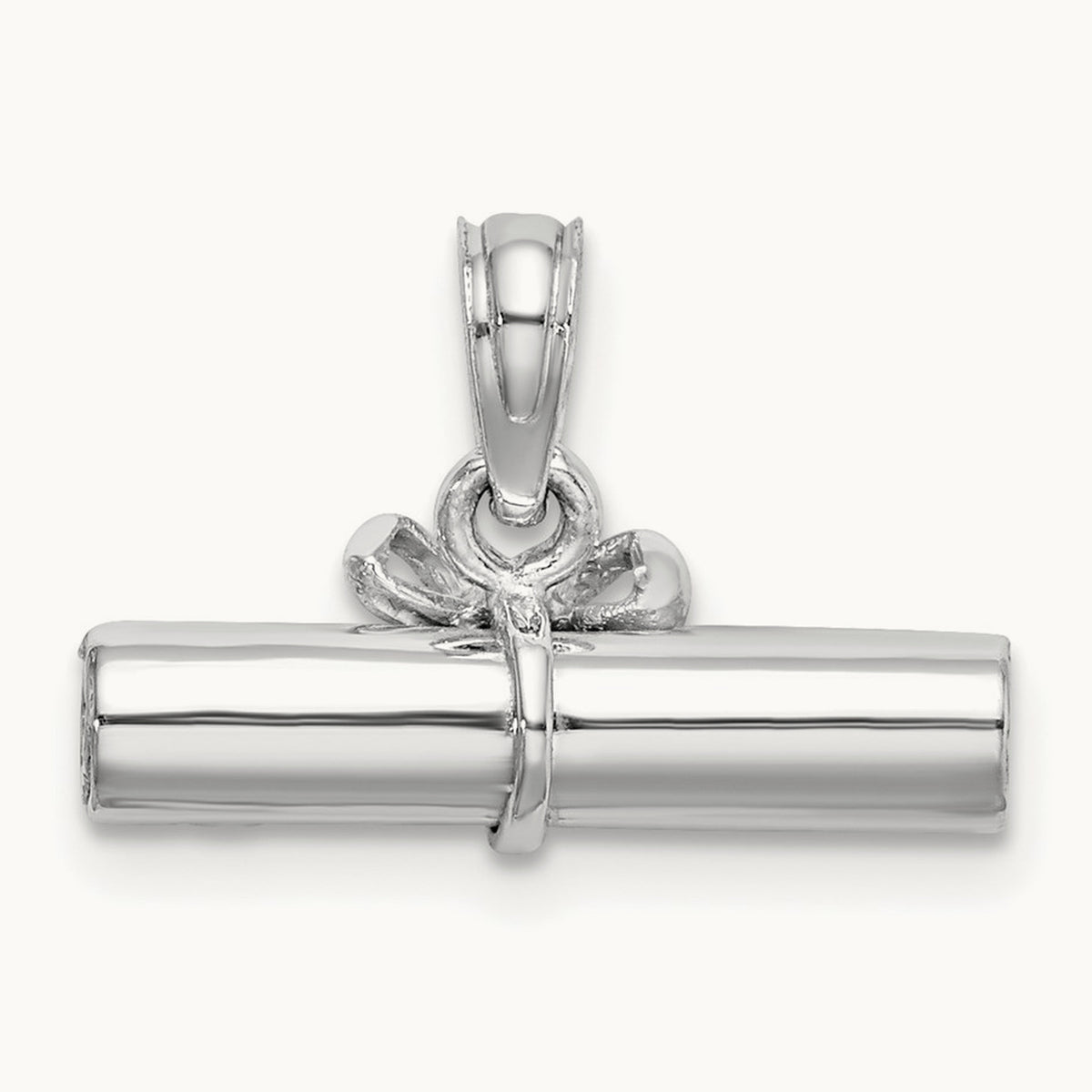 3-D DIPLOMA Rolled Up Charm, 14K White Gold