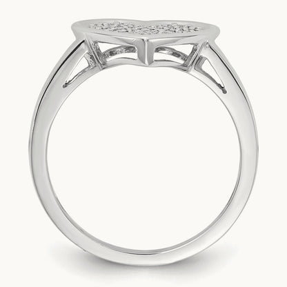 Diamond Fancy Heart Ring, 14K White Gold